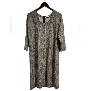 Soft Surroundings Space Dye Gray Longsleeve Midi Dress Large